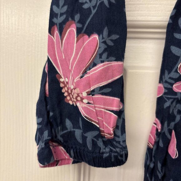 Carter’s Girls Blue Dress Pink Floral Print Size 8 Long Sleeve Cotton Viscose - Picture 7 of 8